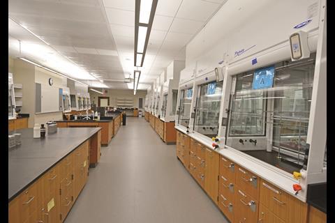 The renovation at Sterling Chemistry Labs includes new teaching labs for chemistry, such as this one.